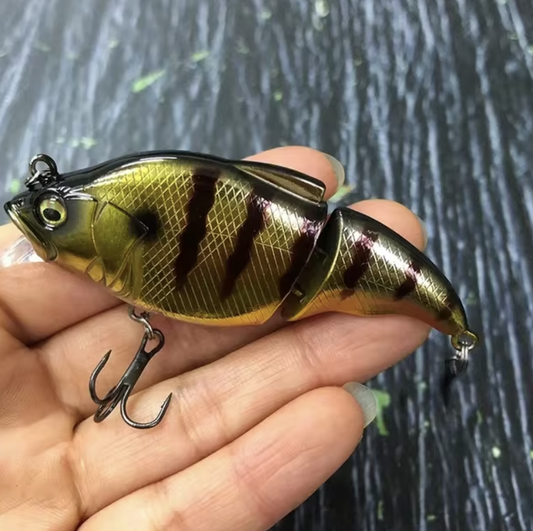 Gold and Black - 71mm Pike, Trout & Bass Glidebait - Vibration-X Vatalion jointed swimbait for predator fishing. Premium quality Megabass lure. (Copy)