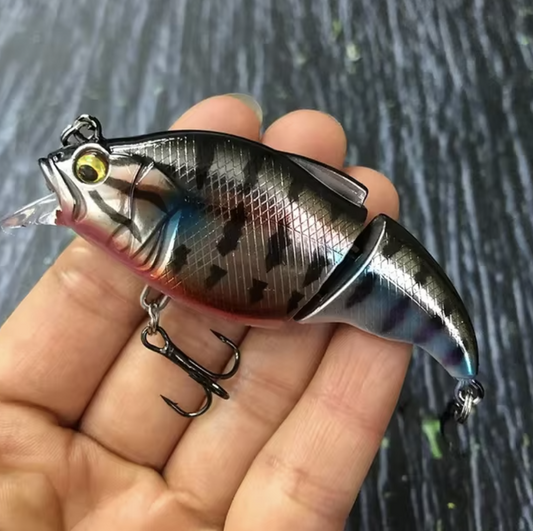 Dark Silver/Blue - 71mm Pike, Trout & Bass Glidebait - Vibration-X Vatalion jointed swimbait for predator fishing. Premium quality Megabass lure.