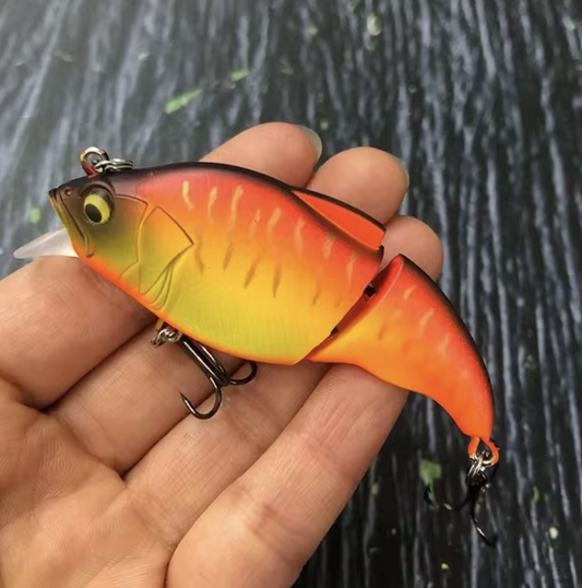 Orange and Yellow - 71mm Pike, Trout & Bass Glidebait - Vibration-X Vatalion jointed swimbait for predator fishing. Premium quality Megabass lure.